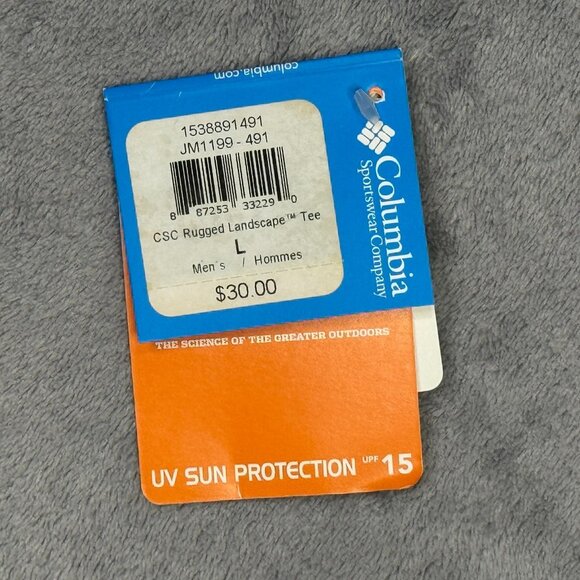 Columbia T Shirt Mens Large L Blue Short Sleeve Crew Neck UV Protection Tee - Picture 9 of 9